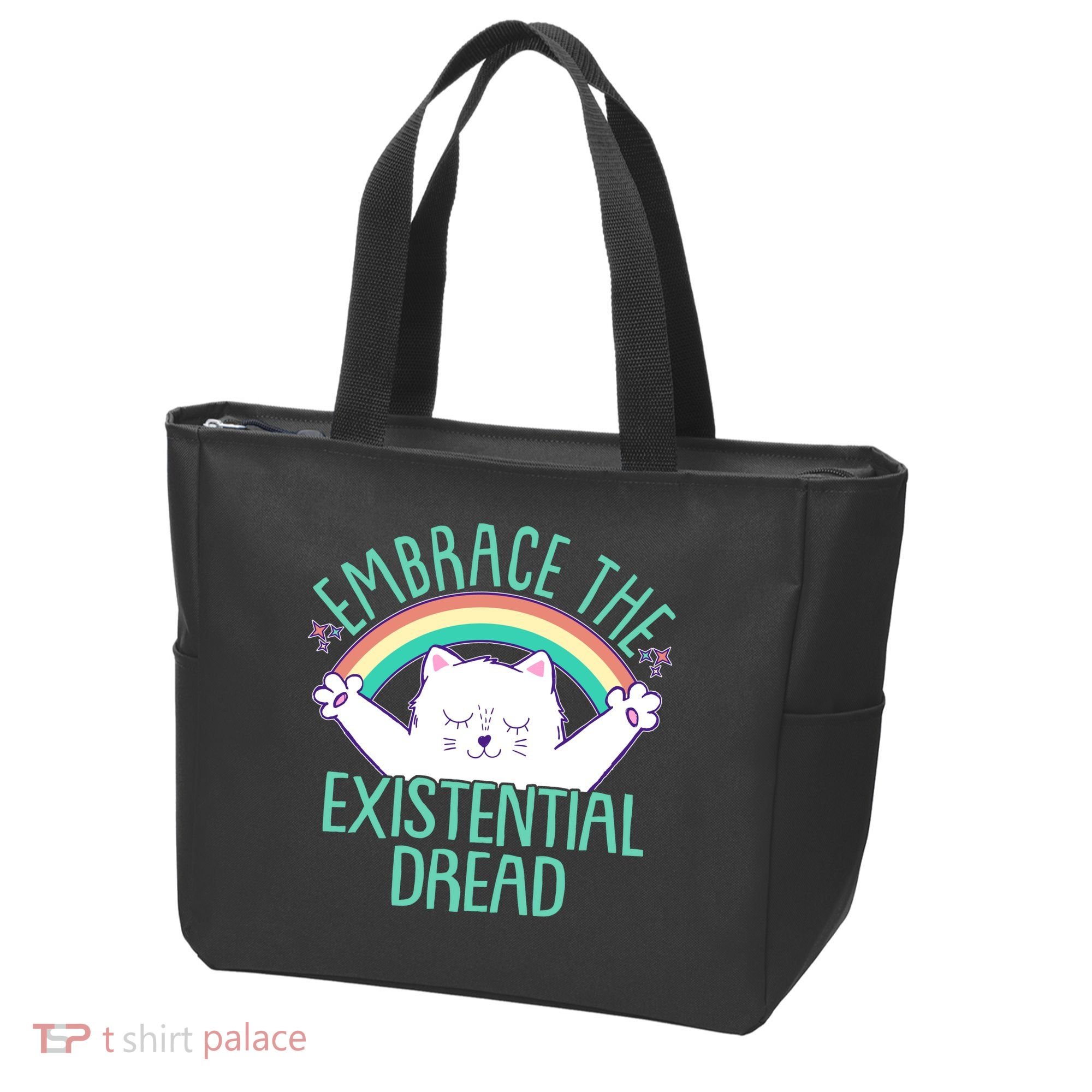 Funny Cat Embrace The Existential Dread Tote Bag