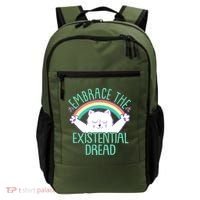 Funny Cat Embrace The Existential Dread Backpack thumb 0