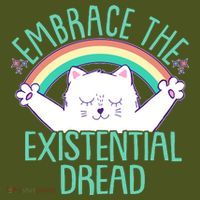 Funny Cat Embrace The Existential Dread Mousepad thumb 1