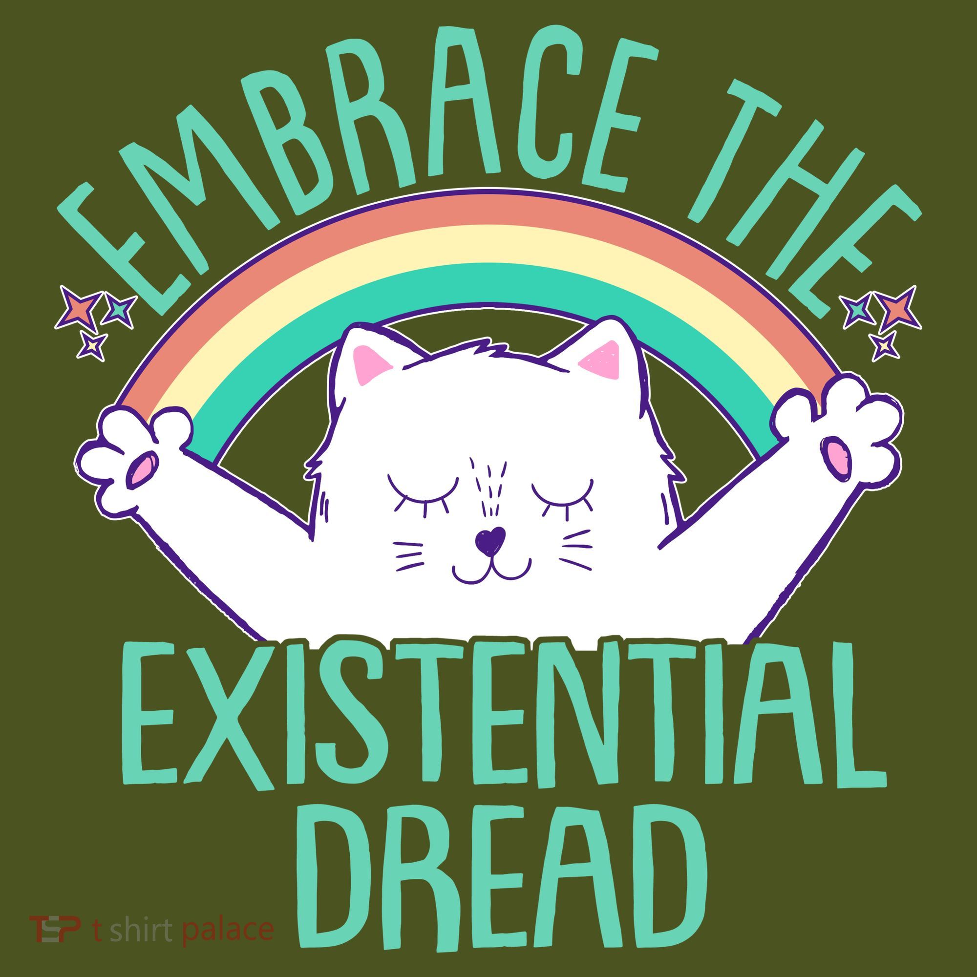 Funny Cat Embrace The Existential Dread Kids Hoodie