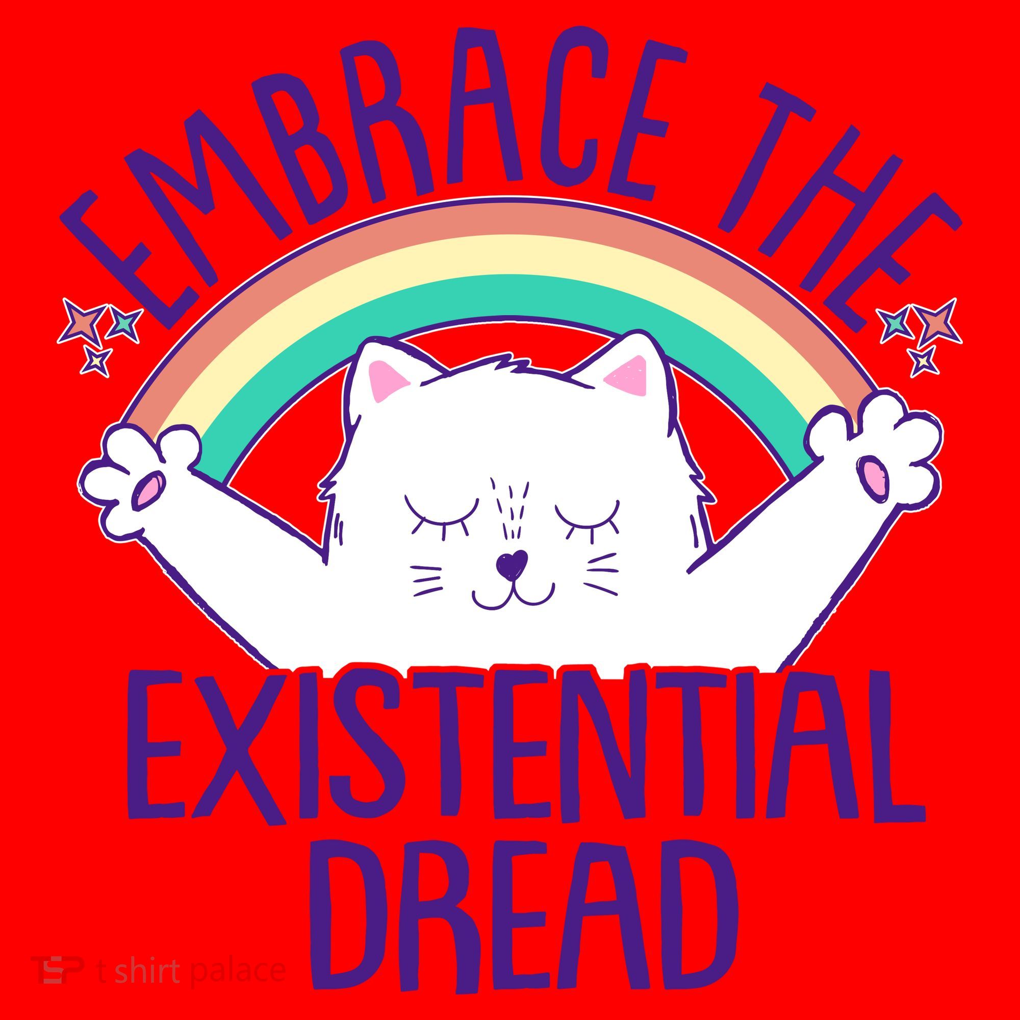 Funny Cat Embrace The Existential Dread Santa Hat