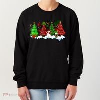 Funny Christmas Elf In Tree With Snowman Scene Women's Sweatshirt thumb 0