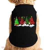 Funny Christmas Elf In Tree With Snowman Scene Doggie Tank thumb 0