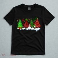 Funny Christmas Elf In Tree With Snowman Scene T-Shirt thumb 5