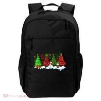 Funny Christmas Elf In Tree With Snowman Scene Backpack thumb 0