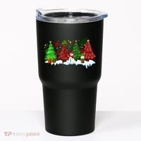 Funny Christmas Elf In Tree With Snowman Scene Tumbler thumb 0