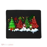 Funny Christmas Elf In Tree With Snowman Scene Mousepad thumb 0