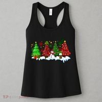 Funny Christmas Elf In Tree With Snowman Scene Women's Tank Top thumb 3