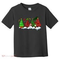 Funny Christmas Elf In Tree With Snowman Scene Toddler T-Shirt thumb 0
