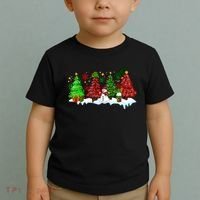 Funny Christmas Elf In Tree With Snowman Scene Toddler T-Shirt thumb 2