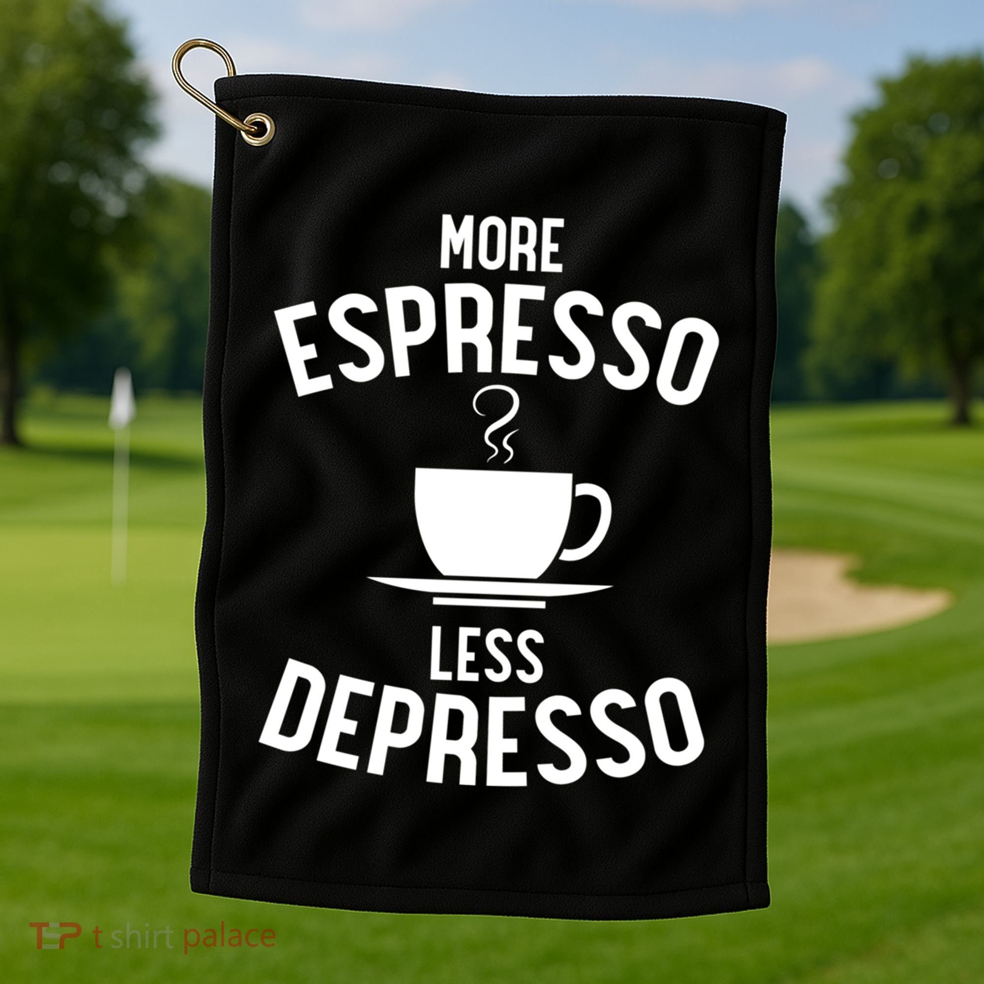 Funny Coffee Er Barista More Espresso Less Depresso Gift Golf Towel