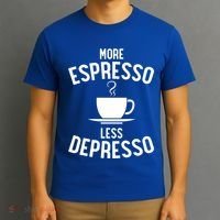 Funny Coffee Er Barista More Espresso Less Depresso Gift T-Shirt thumb 3