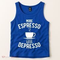 Funny Coffee Er Barista More Espresso Less Depresso Gift Tank Top thumb 2