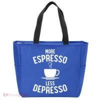 Funny Coffee Er Barista More Espresso Less Depresso Gift Tote Bag thumb 0