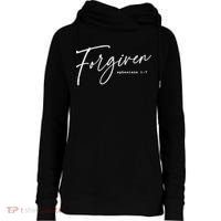Forgiven Christian  Ephesians Scripture Based Womens Funnel Neck Pullover Hood thumb 0