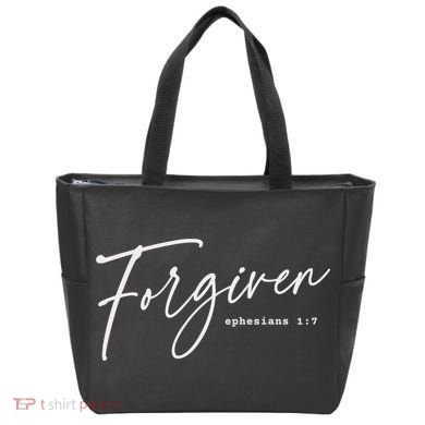 Forgiven Christian  Ephesians Scripture Based Tote Bag