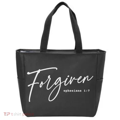 Forgiven Christian Ephesians Scripture Based Tote Bag