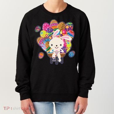 Funny Cute Easter Bunny On Bike Delivering Easter Eggs Women's Sweatshirt