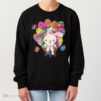 Funny Cute Easter Bunny On Bike Delivering Easter Eggs Women's Sweatshirt thumb 0