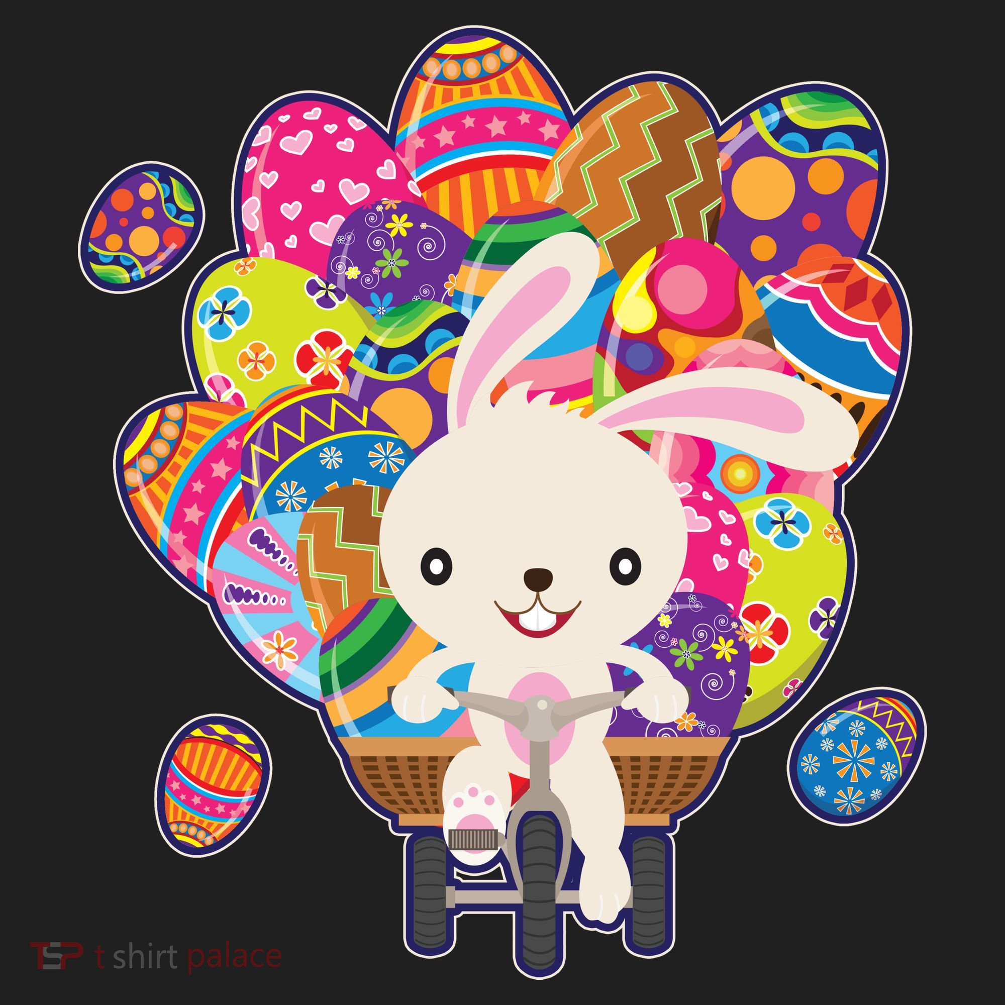 Funny Cute Easter Bunny On Bike Delivering Easter Eggs Women's Sweatshirt