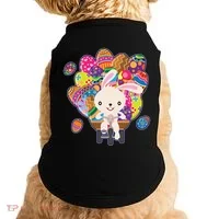 Funny Cute Easter Bunny On Bike Delivering Easter Eggs Doggie Tank thumb 0