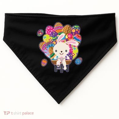 Funny Cute Easter Bunny On Bike Delivering Easter Eggs USA-Made Doggie Bandana