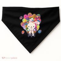 Funny Cute Easter Bunny On Bike Delivering Easter Eggs USA-Made Doggie Bandana thumb 0
