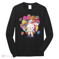 Funny Cute Easter Bunny On Bike Delivering Easter Eggs Long Sleeve Shirt thumb 0