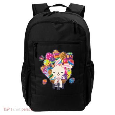 Funny Cute Easter Bunny On Bike Delivering Easter Eggs Backpack