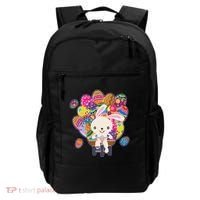 Funny Cute Easter Bunny On Bike Delivering Easter Eggs Backpack thumb 0
