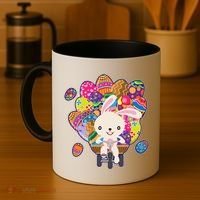 Funny Cute Easter Bunny On Bike Delivering Easter Eggs Coffee Mug thumb 4