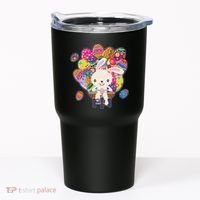 Funny Cute Easter Bunny On Bike Delivering Easter Eggs Tumbler thumb 0