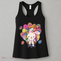 Funny Cute Easter Bunny On Bike Delivering Easter Eggs Women's Tank Top thumb 3