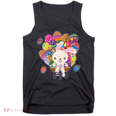 Funny Cute Easter Bunny On Bike Delivering Easter Eggs Tank Top