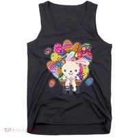 Funny Cute Easter Bunny On Bike Delivering Easter Eggs Tank Top thumb 0