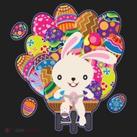 Funny Cute Easter Bunny On Bike Delivering Easter Eggs Golf Towel thumb 3