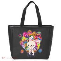 Funny Cute Easter Bunny On Bike Delivering Easter Eggs Tote Bag thumb 0