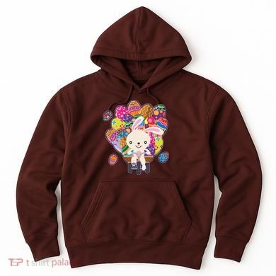 Funny Cute Easter Bunny On Bike Delivering Easter Eggs Hoodie