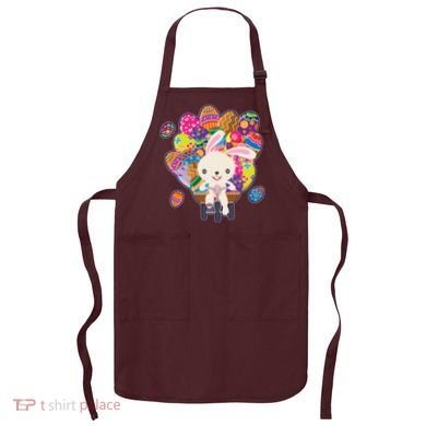 Funny Cute Easter Bunny On Bike Delivering Easter Eggs Apron