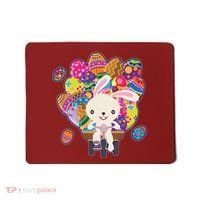 Funny Cute Easter Bunny On Bike Delivering Easter Eggs Mousepad thumb 0