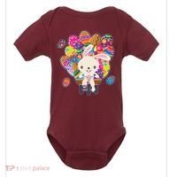 Funny Cute Easter Bunny On Bike Delivering Easter Eggs Baby Bodysuit thumb 0