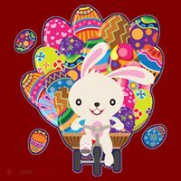 Funny Cute Easter Bunny On Bike Delivering Easter Eggs Baby Bodysuit thumb 2