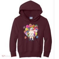 Funny Cute Easter Bunny On Bike Delivering Easter Eggs Kids Hoodie thumb 0