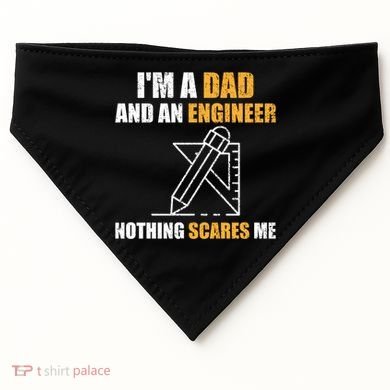 Funny Civil Engineering Fathers Day Dad Mechanical Engineer Gift USA-Made Doggie Bandana