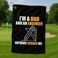 Funny Civil Engineering Fathers Day Dad Mechanical Engineer Gift Golf Towel thumb 1