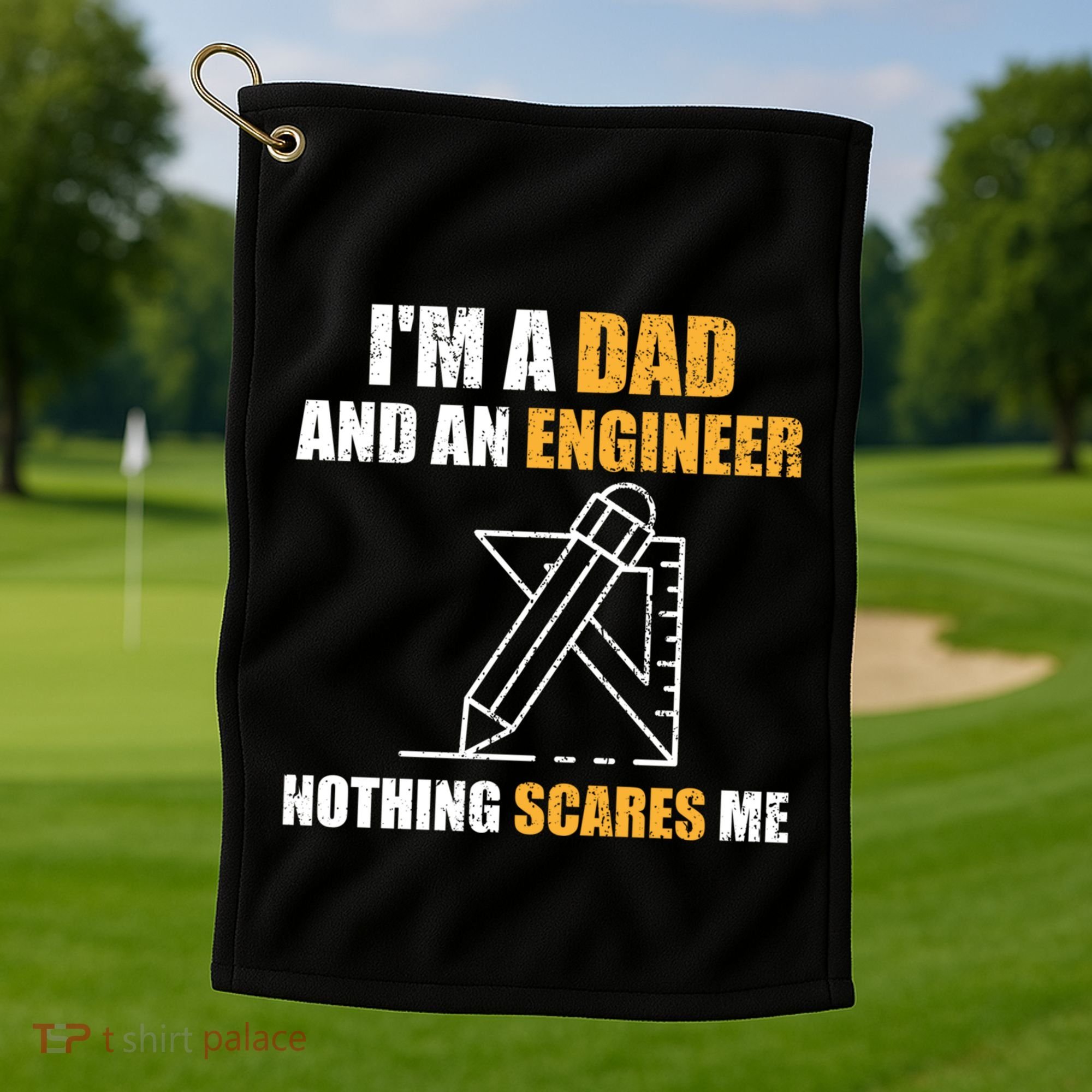 Funny Civil Engineering Fathers Day Dad Mechanical Engineer Gift Golf Towel