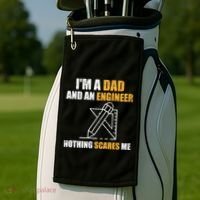 Funny Civil Engineering Fathers Day Dad Mechanical Engineer Gift Golf Towel thumb 2