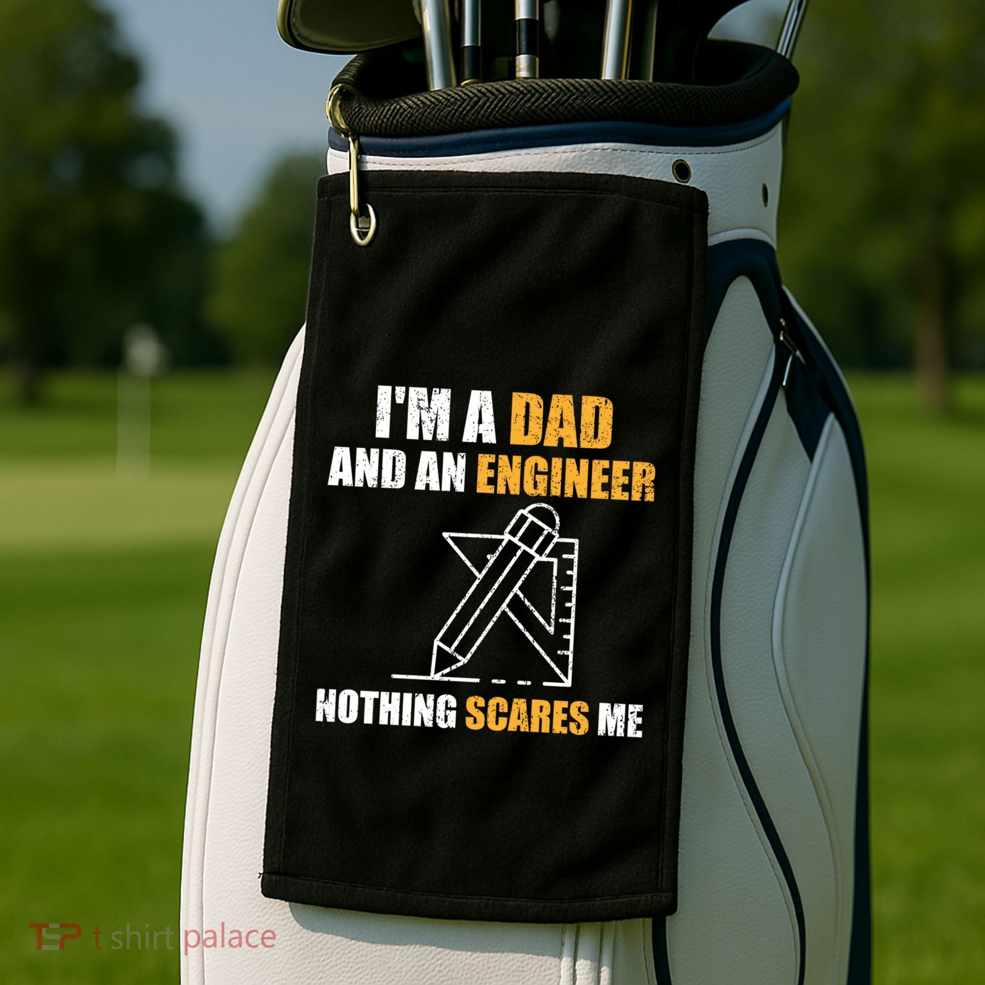Funny Civil Engineering Fathers Day Dad Mechanical Engineer Gift Golf Towel