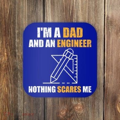 Funny Civil Engineering Fathers Day Dad Mechanical Engineer Gift Coaster