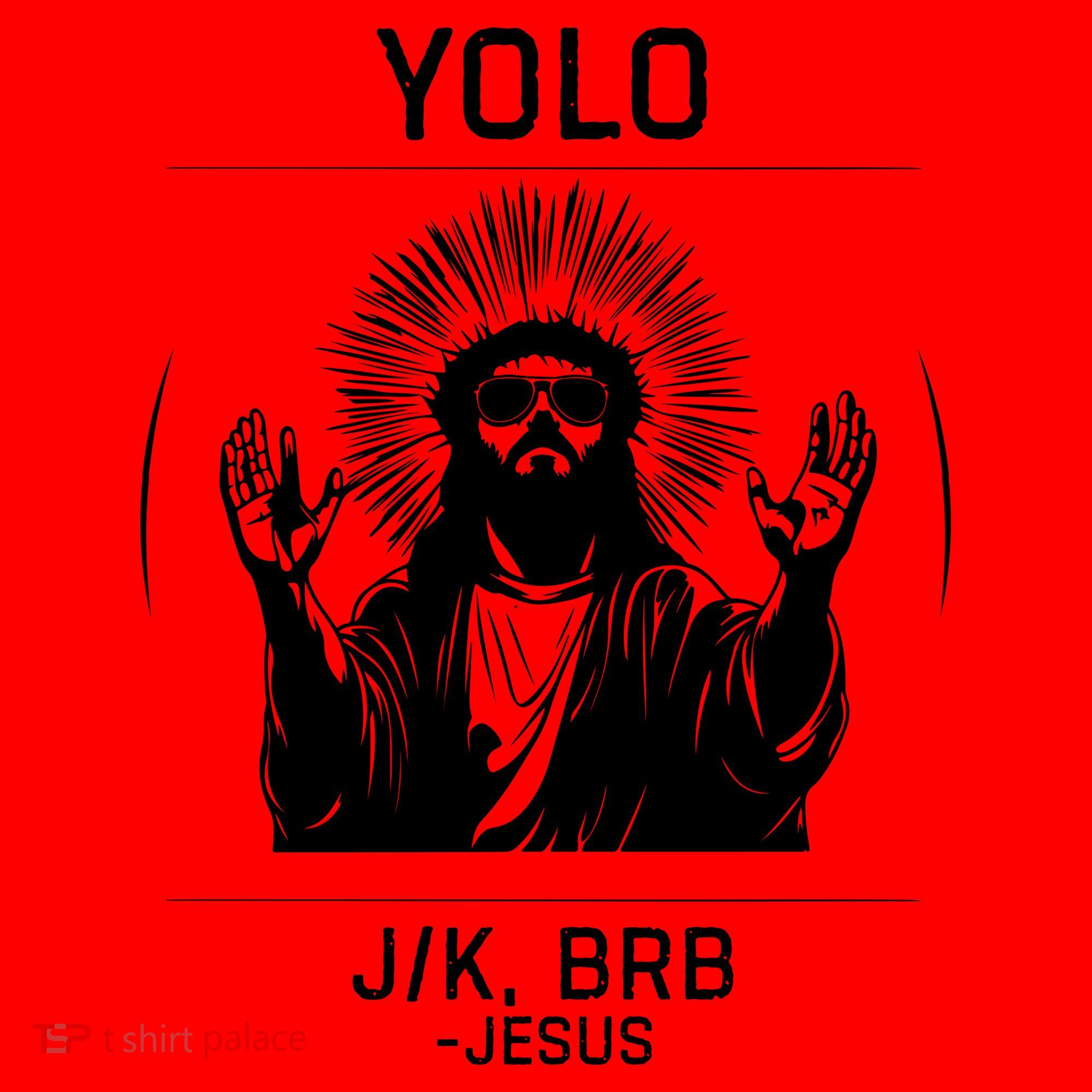 Funny Christian Easter Jesus Yolo Jk Brb Santa Hat